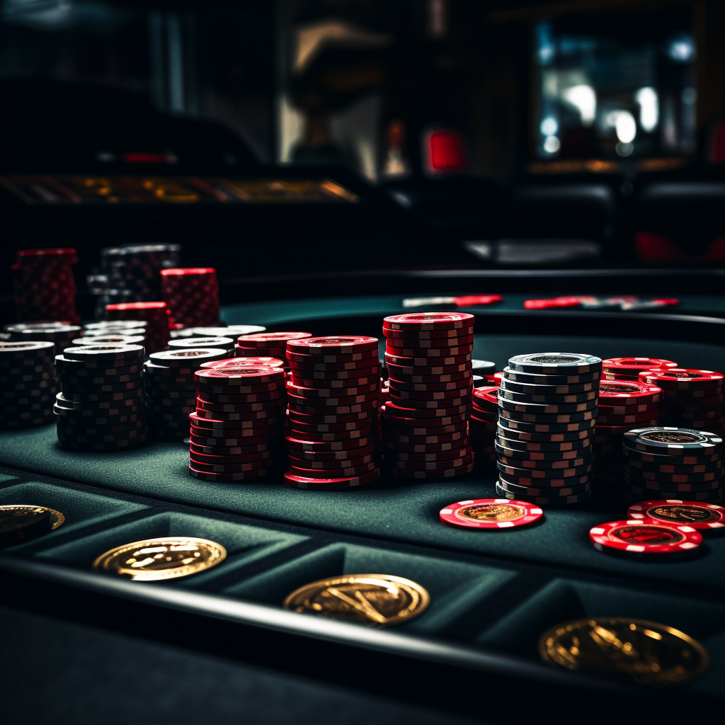 Dark Sinful Casino Chips on Gaming Table