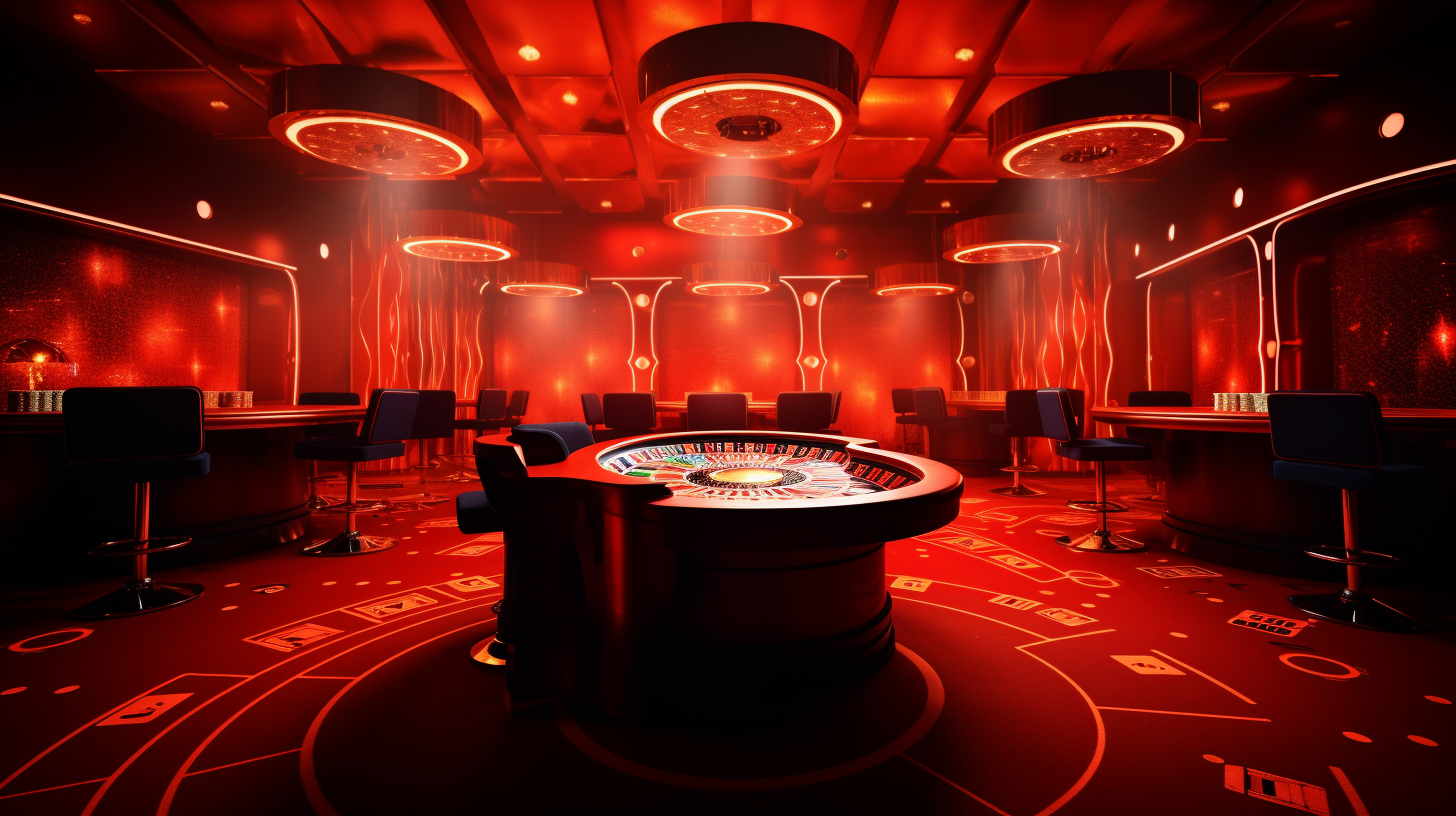 Colorful casino background with orange and red tones