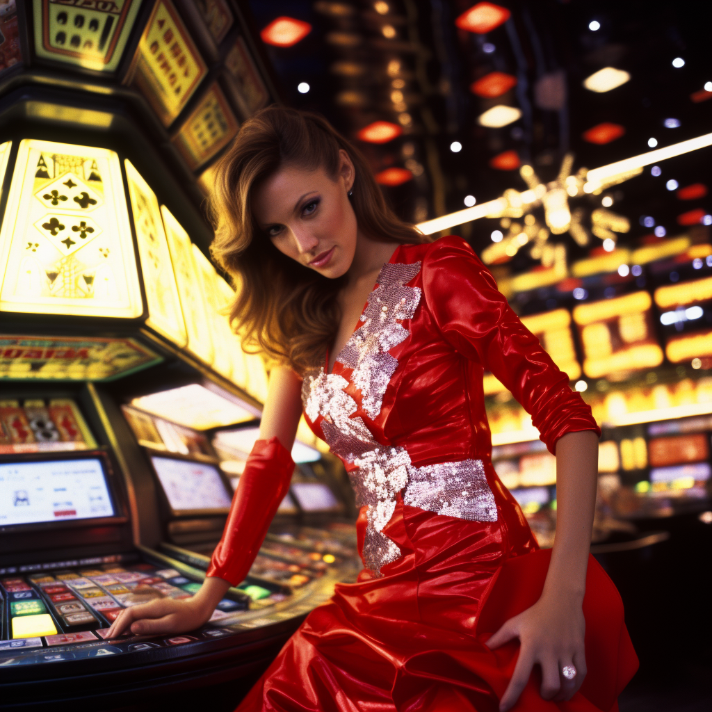 Model throwing dice at a casino party