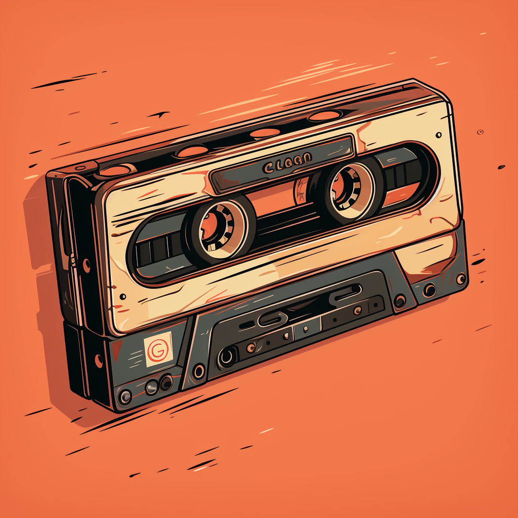 Vintage cassette tape illustration