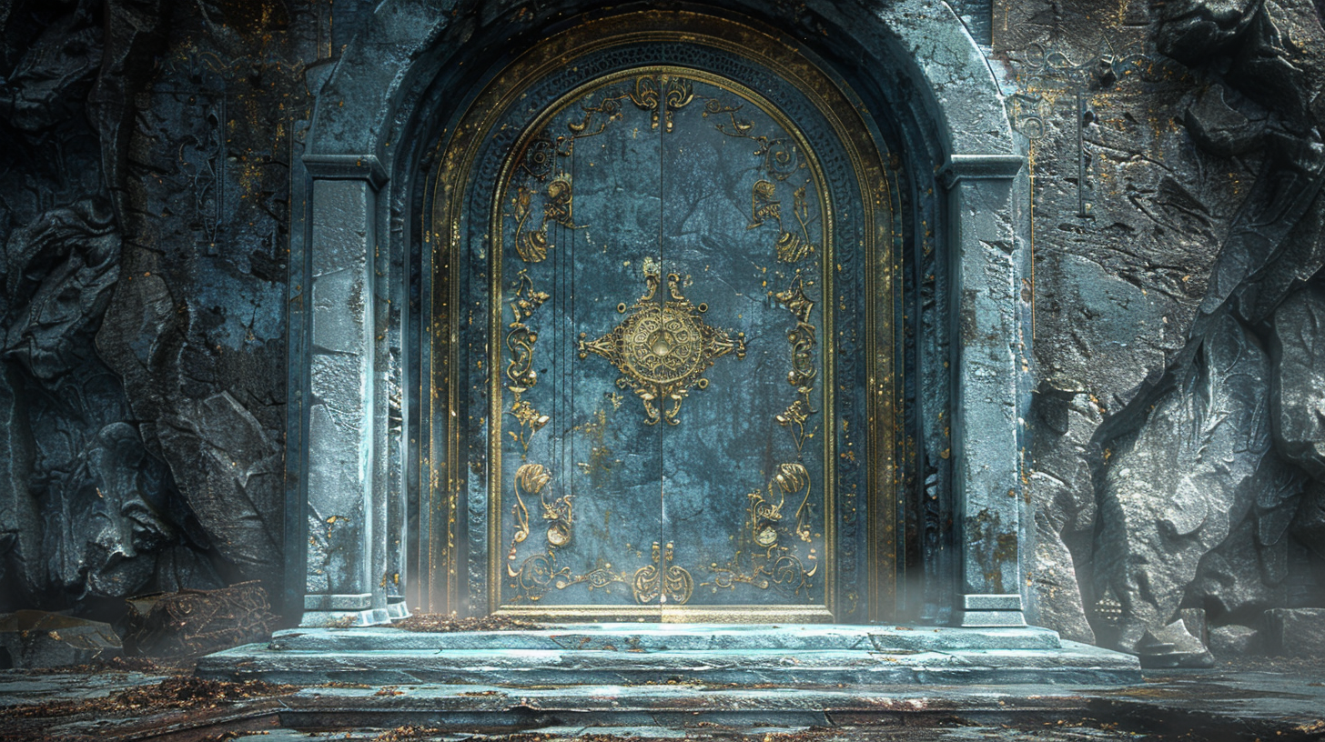 Ornate door in treasure room