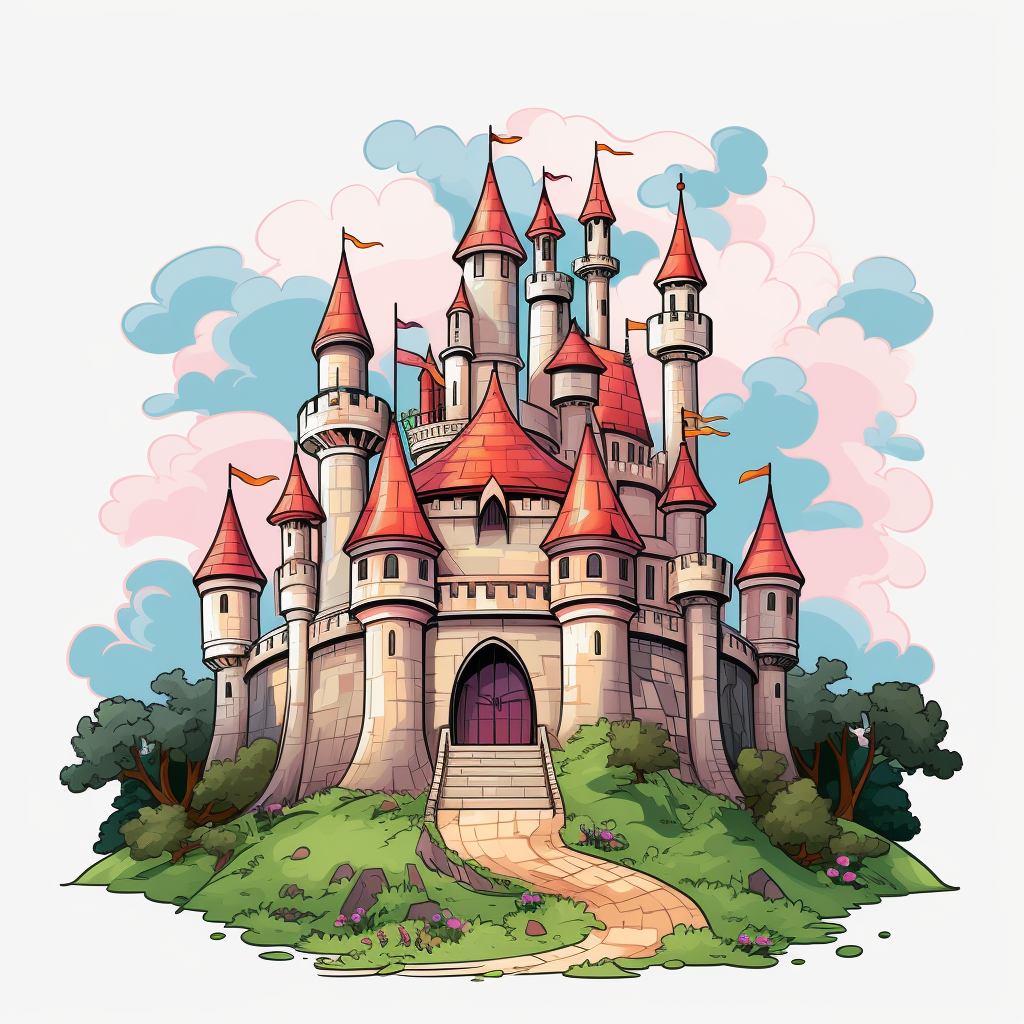 Castle vector logo on transparent background