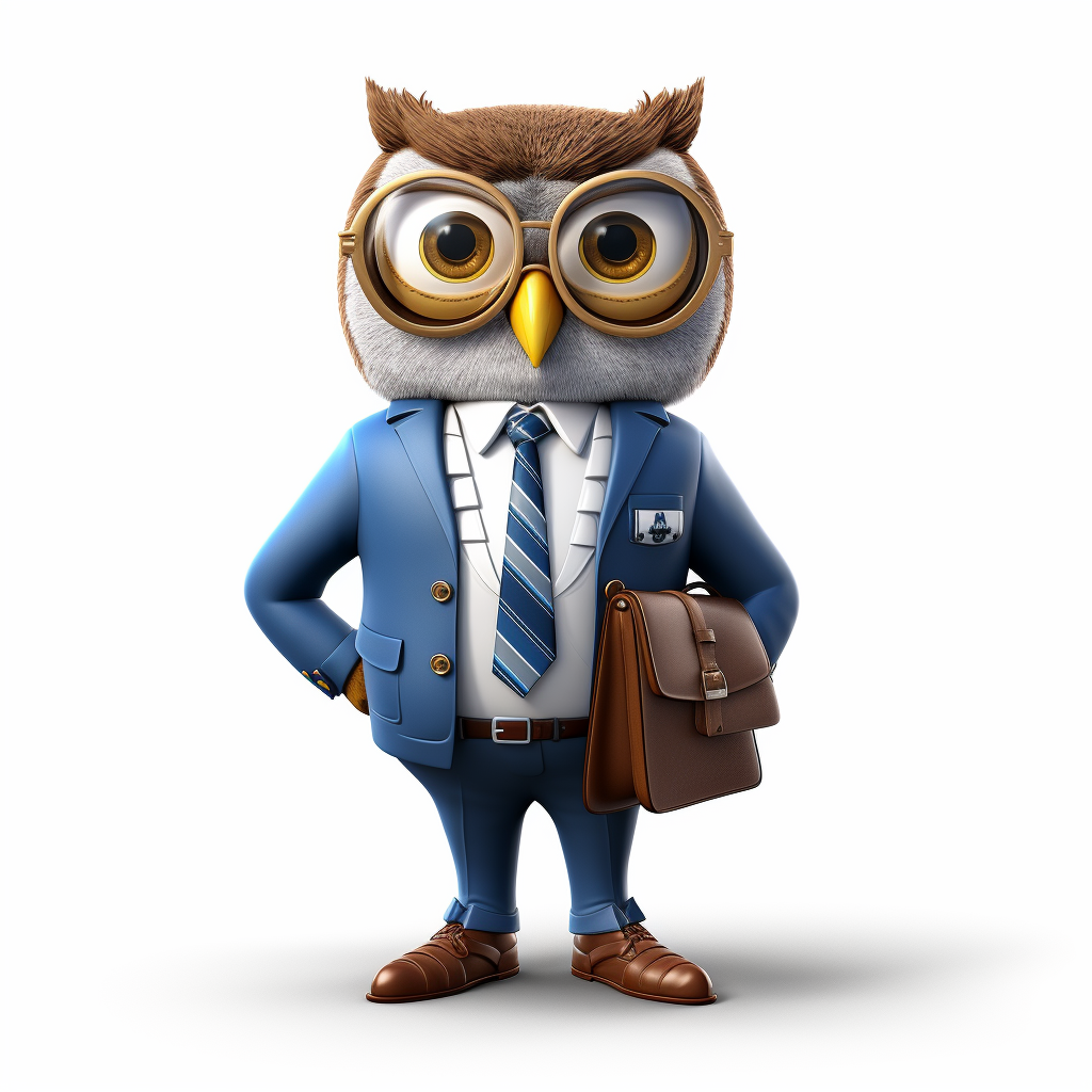 Casual Dressed Owl Mascot for Real Estate Company