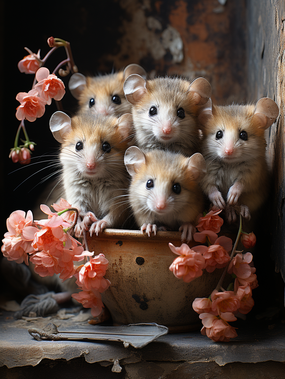 Cluster of Cat Face Orchids in Terracotta Pot