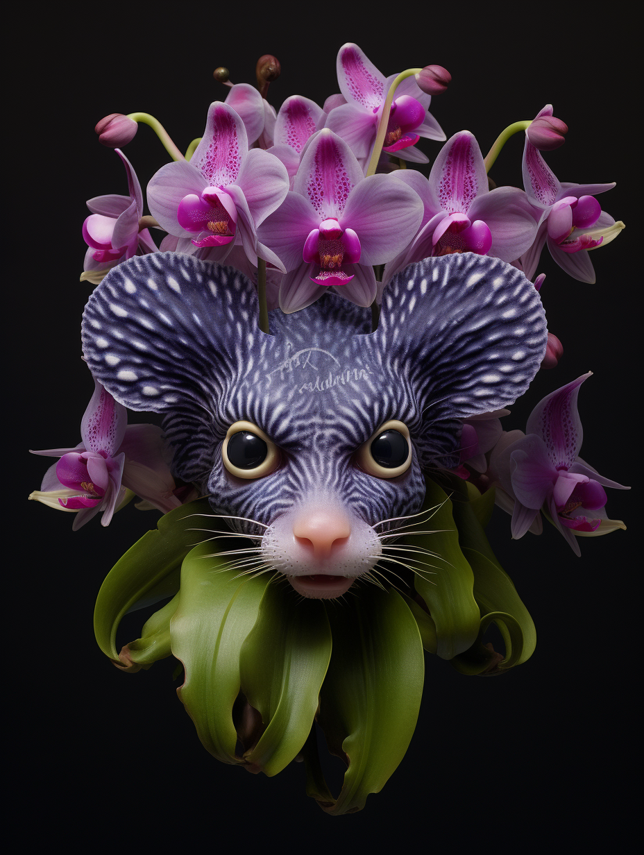 Orchid with cat face center