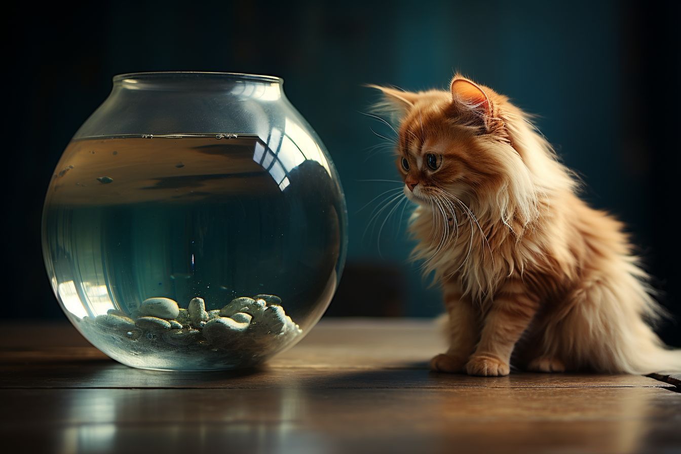 Cat and Goldfish Bowl Artwork