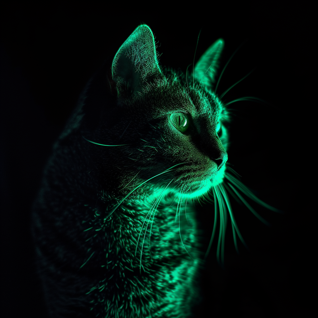 Uranium cat on black background