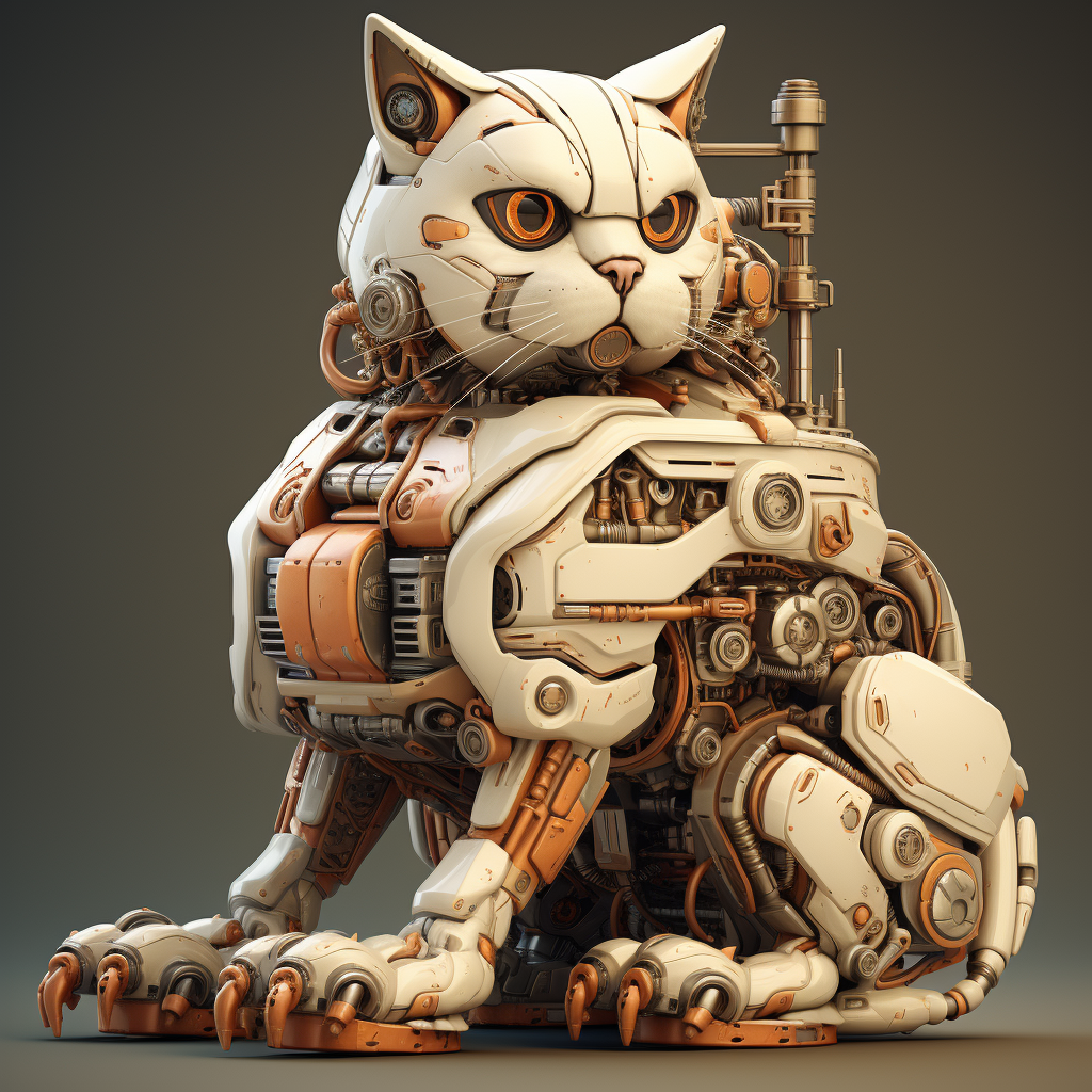 Cat Mecha Robot Seeking Treats