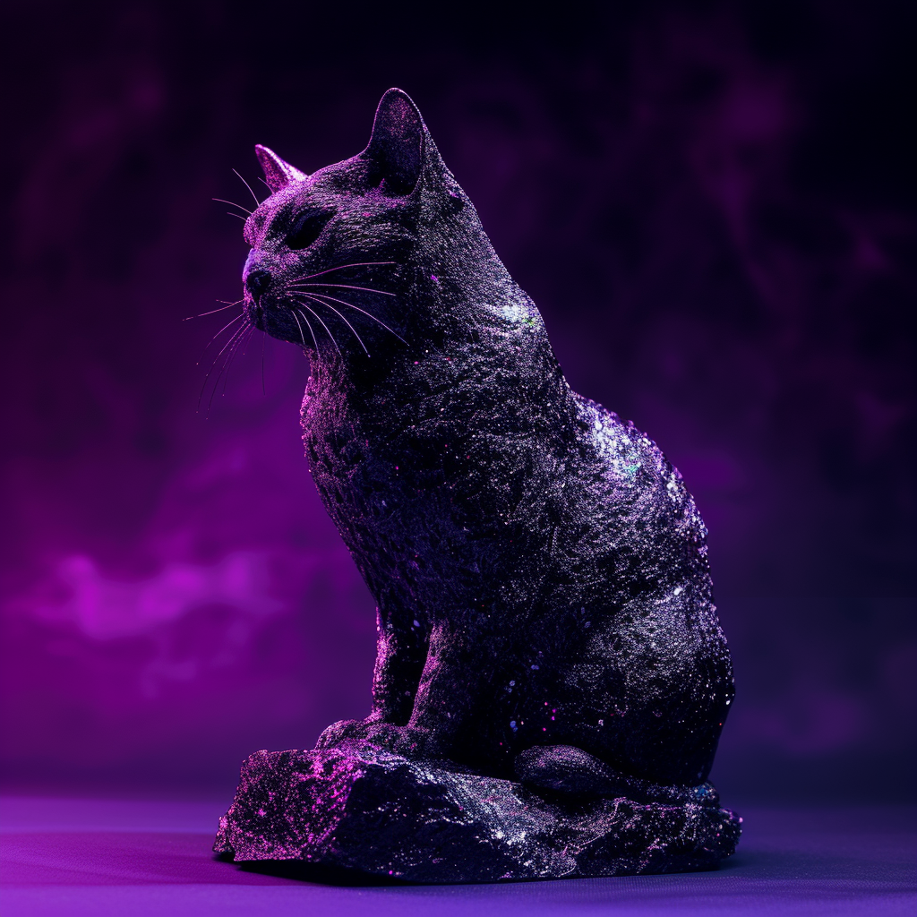 Obsidian cat in 4K resolution