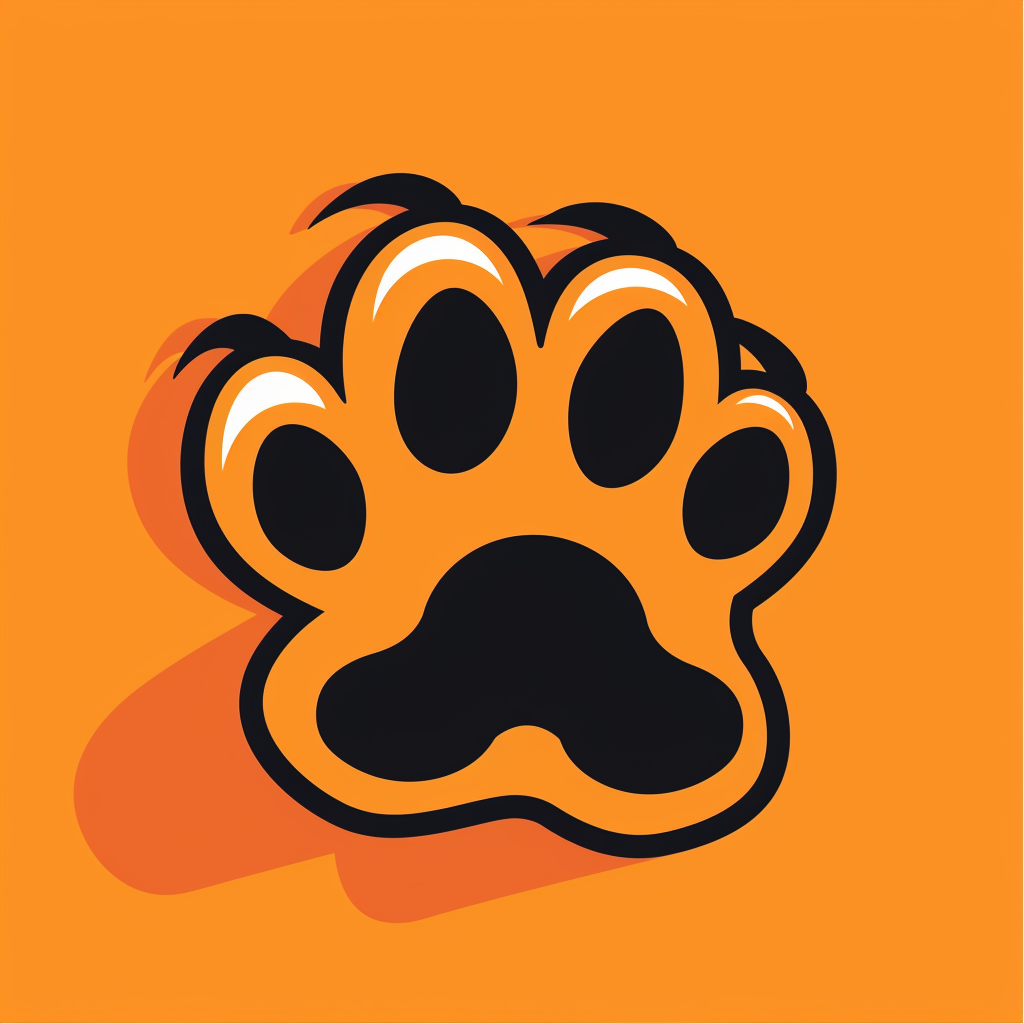 Cat paw vector logo