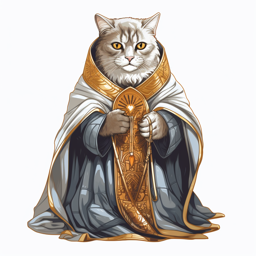 Cat wearing priest robes