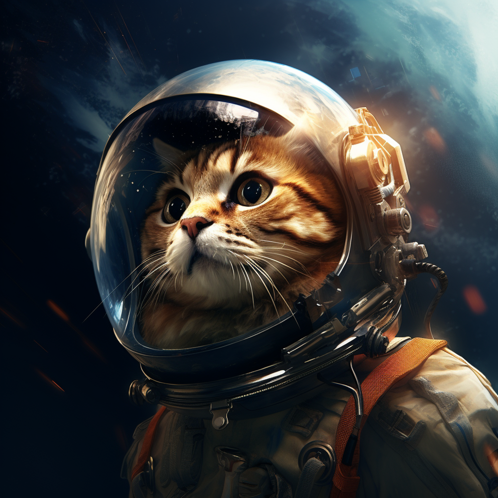 Courageous cat space warrior astronaut agent