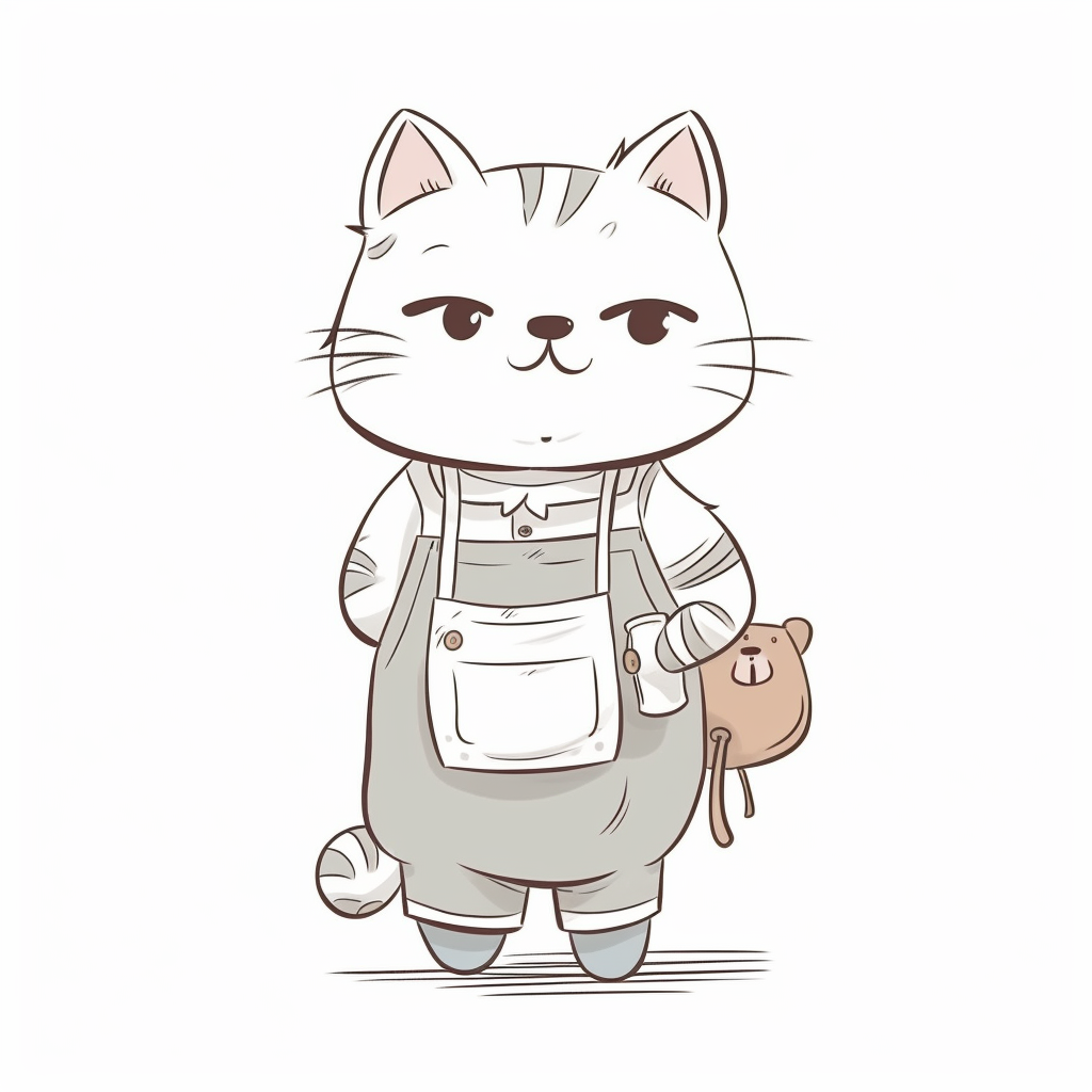 Cat character illustration by artist Kun