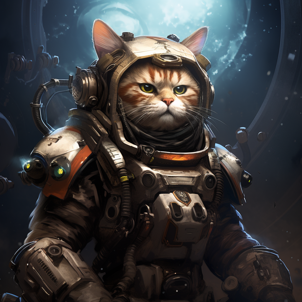 Cat Space Marine in Action