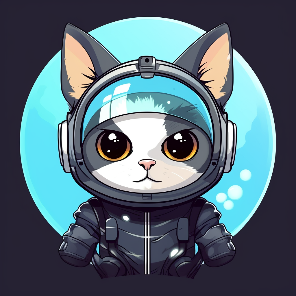 Black Cat in Space Suit with VR Goggles