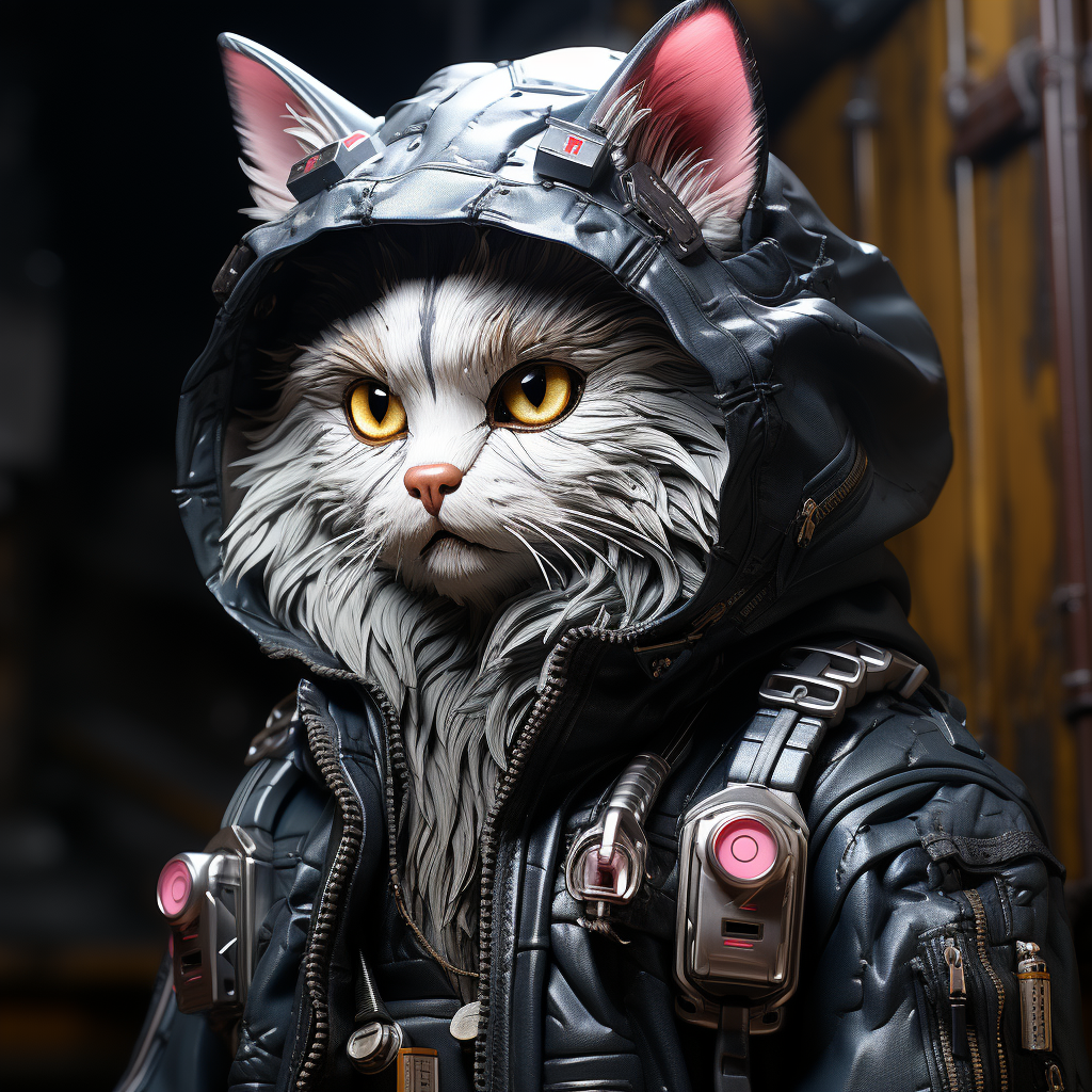 Cyberpunk toy cat poster