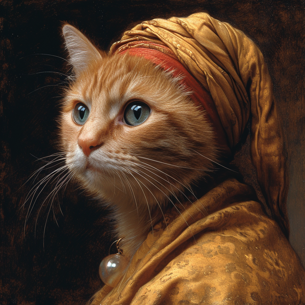 Cat with Pearl Earring Vermeer