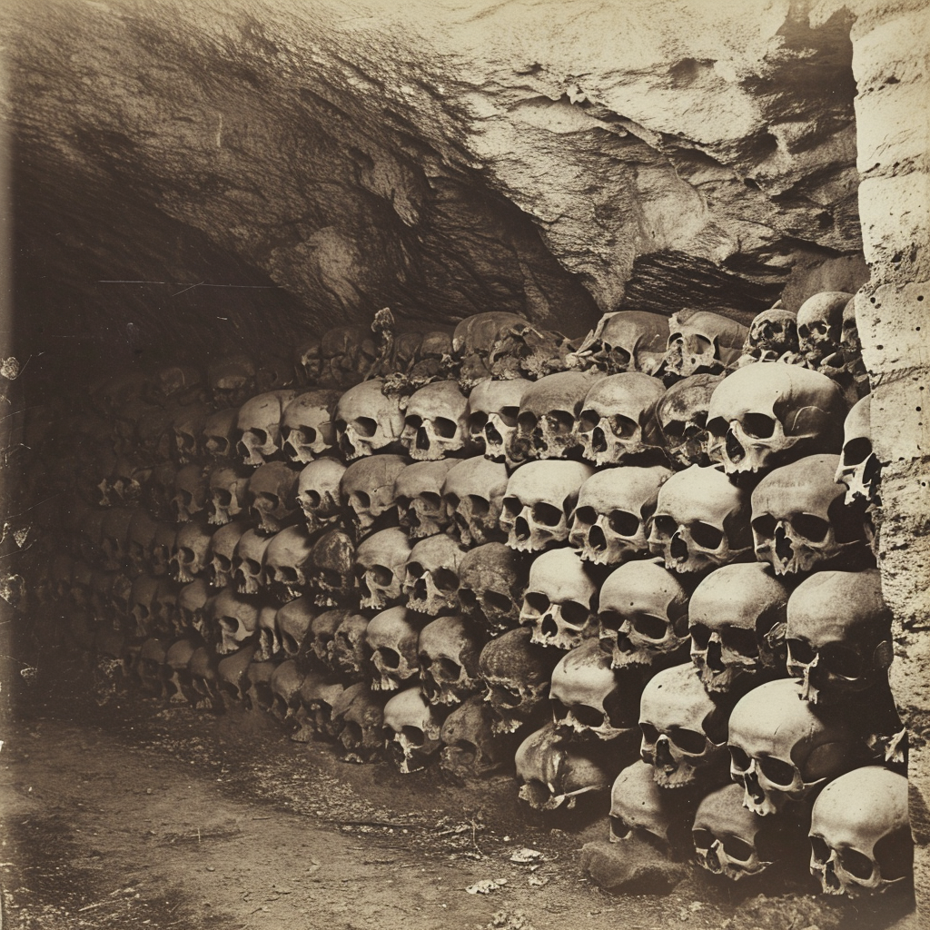 1800s Catacombs Below Paris Image