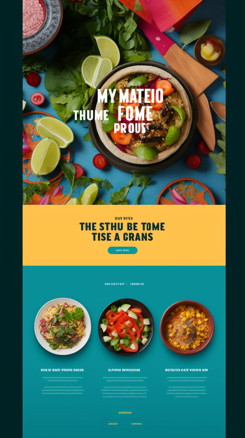 Colorful catering website with UX UI design