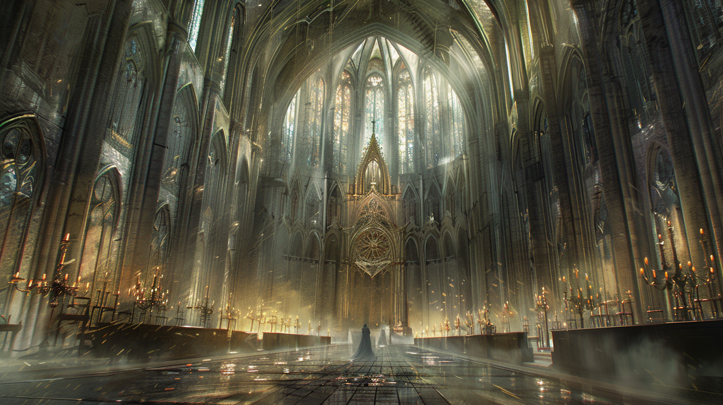 Epic Dark Fantasy Cathedral Interior