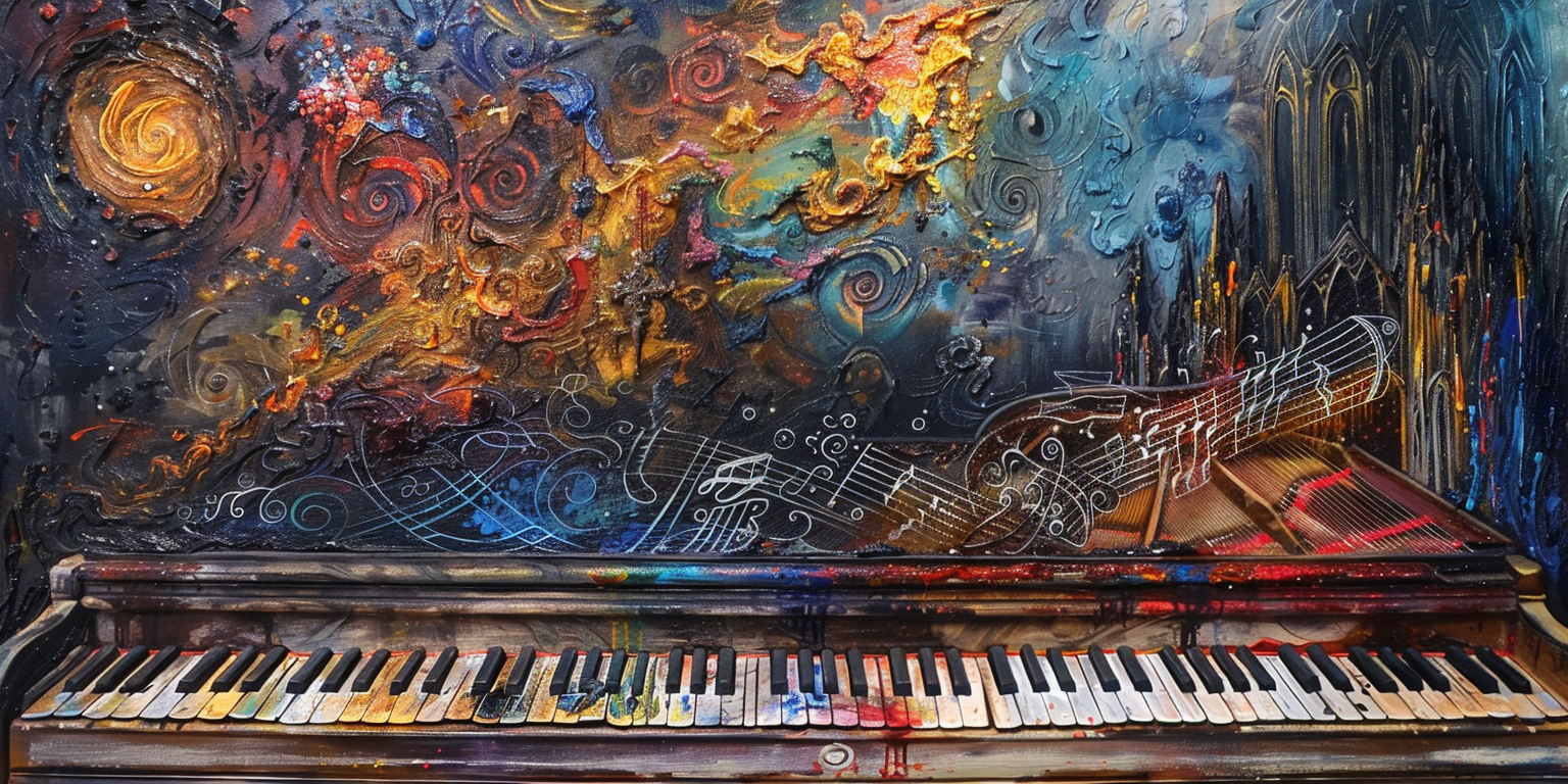 Emotional Cathedral Piano Abstract Art