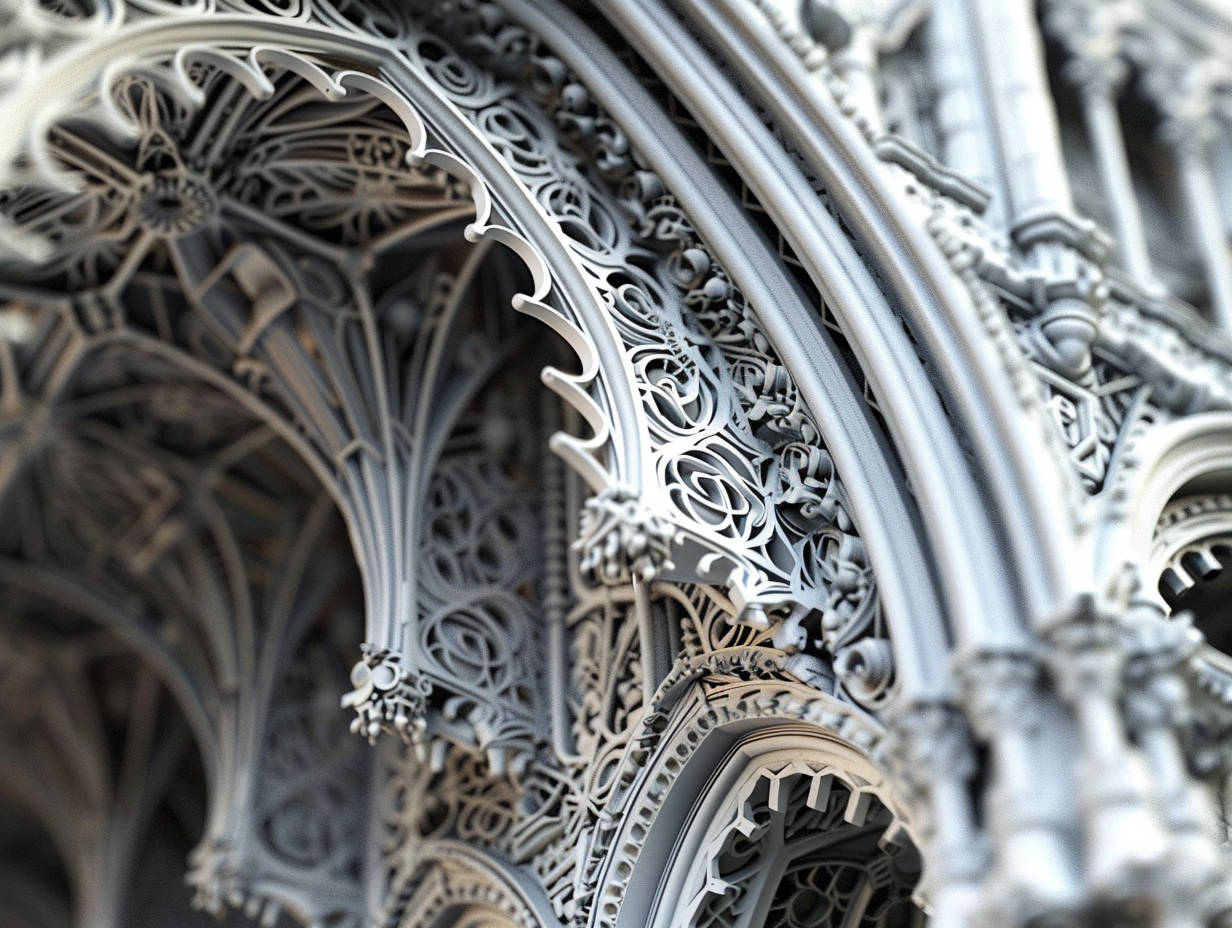 Detailed cathedral illustration design art