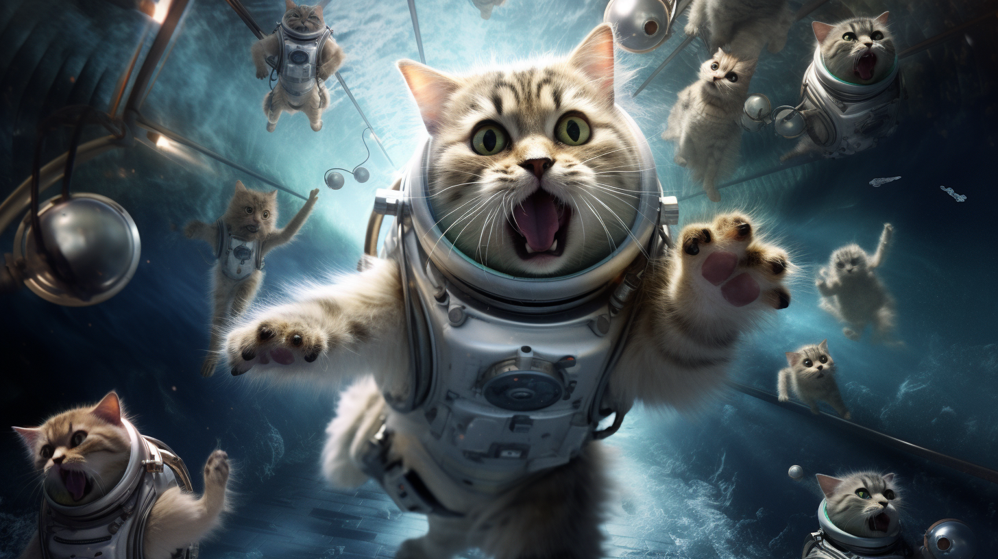 Cats in Space Funny Image