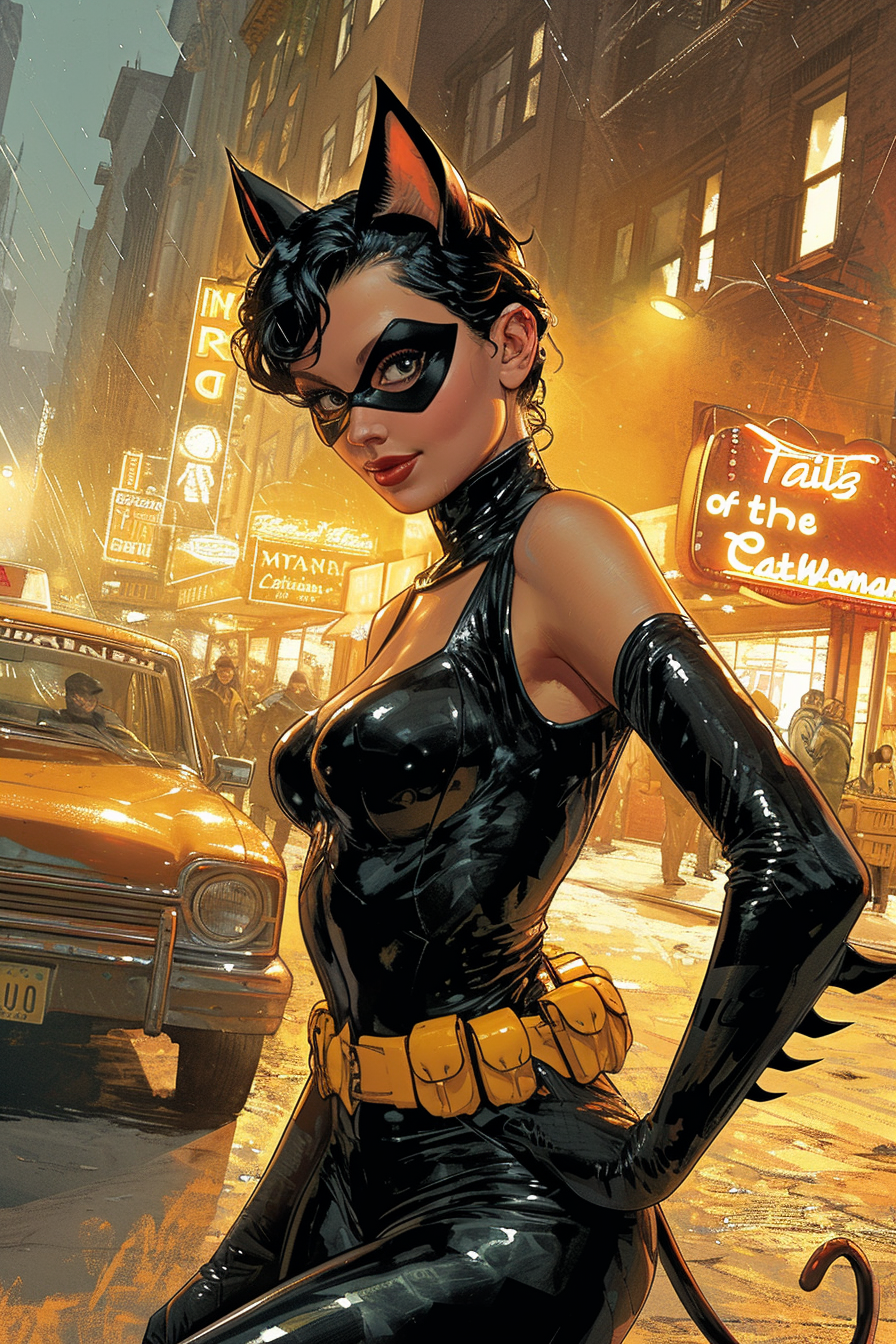 Dramatic Catwoman comic book cover