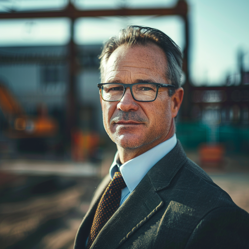 Caucasian American Male Portrait in Construction Field