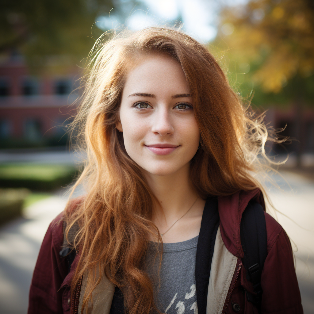 Caucasian Female University Student Headshot