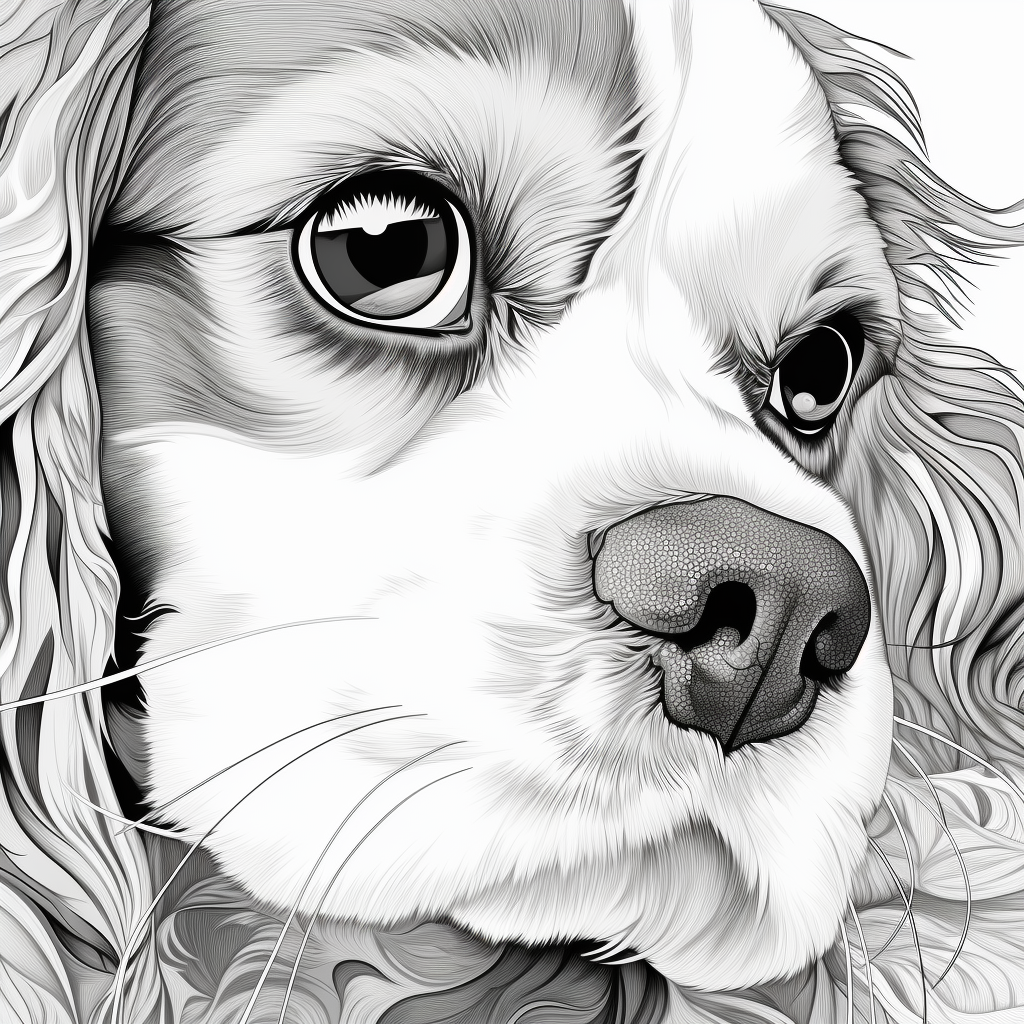 Cartoon Cavalier Spaniel Coloring Page