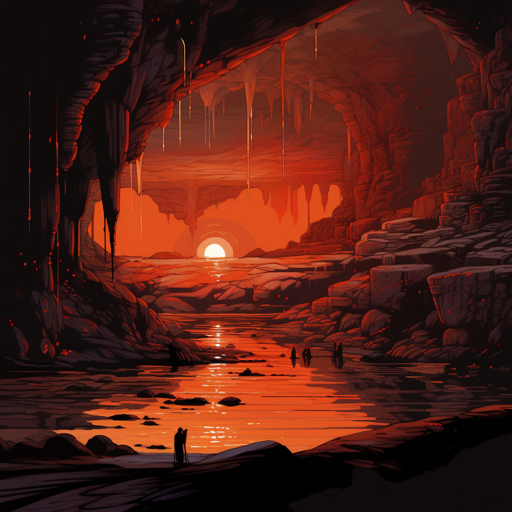 Captivating cave fire artwork