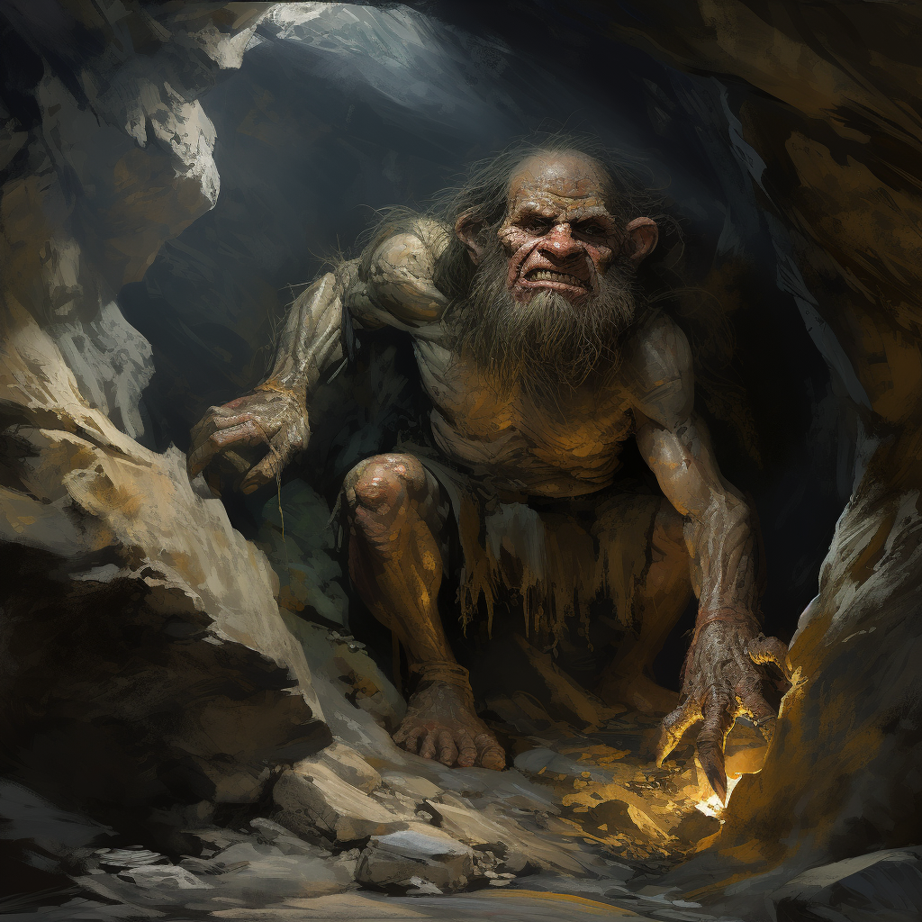 Cave troll named Harold in deep thought