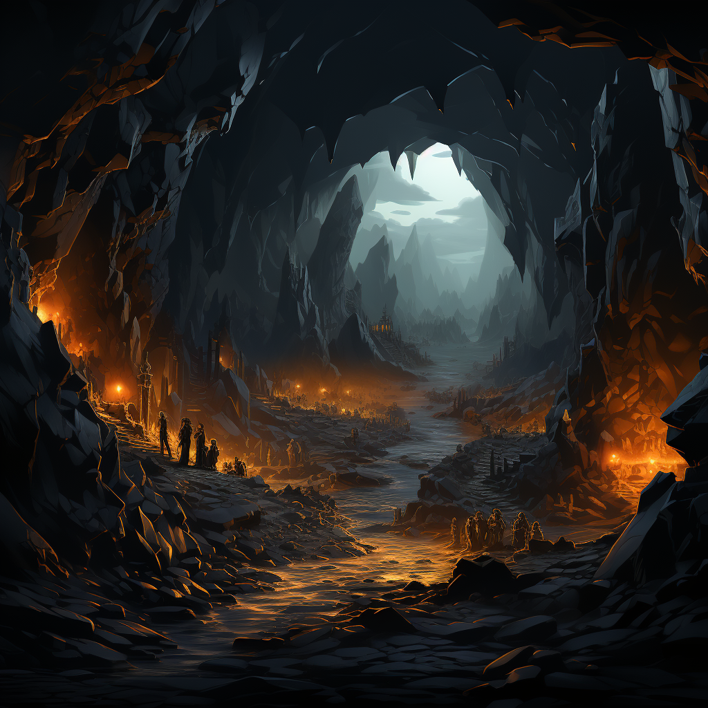 Mesmerizing vector illustration of a cavern