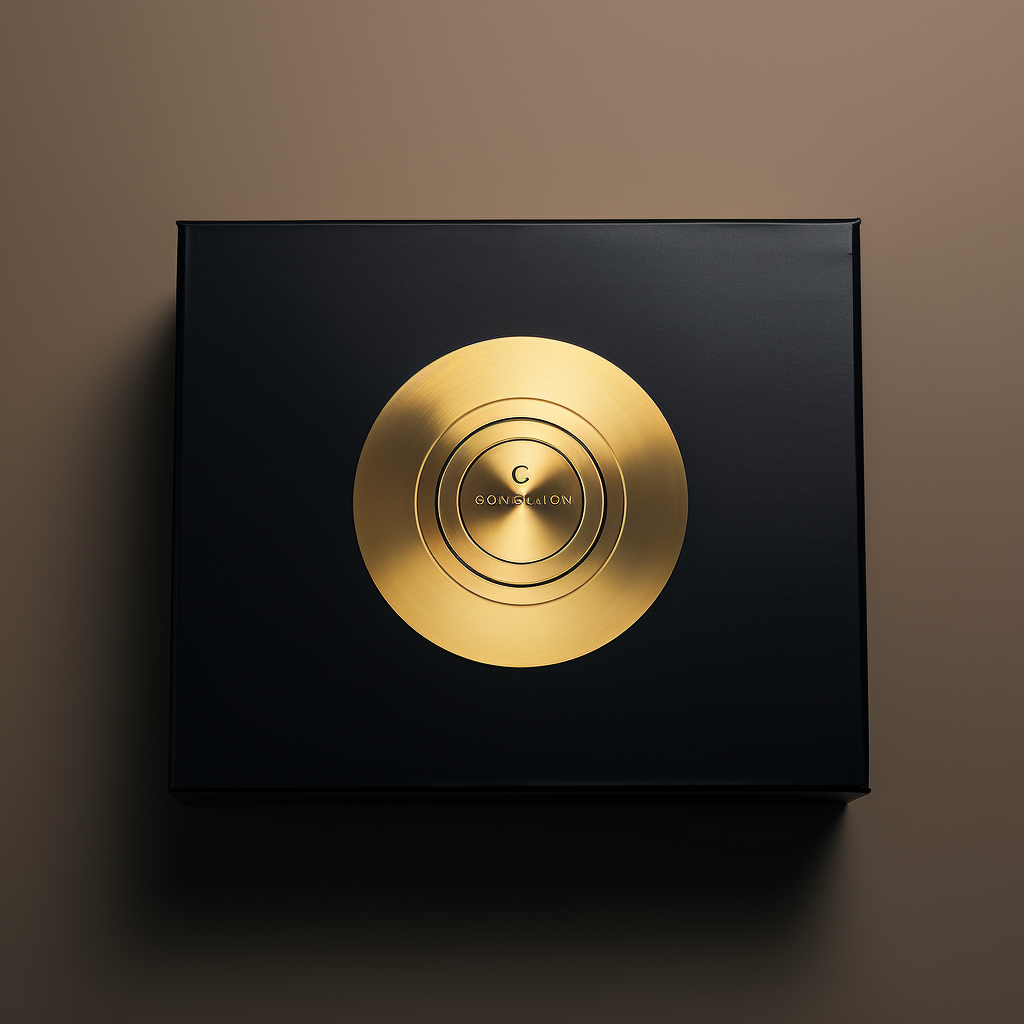 Gold box with CD logo