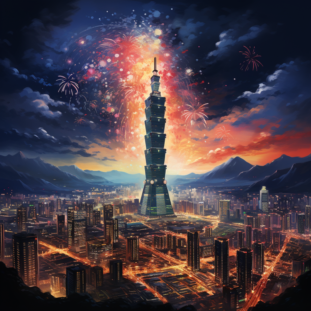 Fireworks at Taipei 101 on New Year's Eve