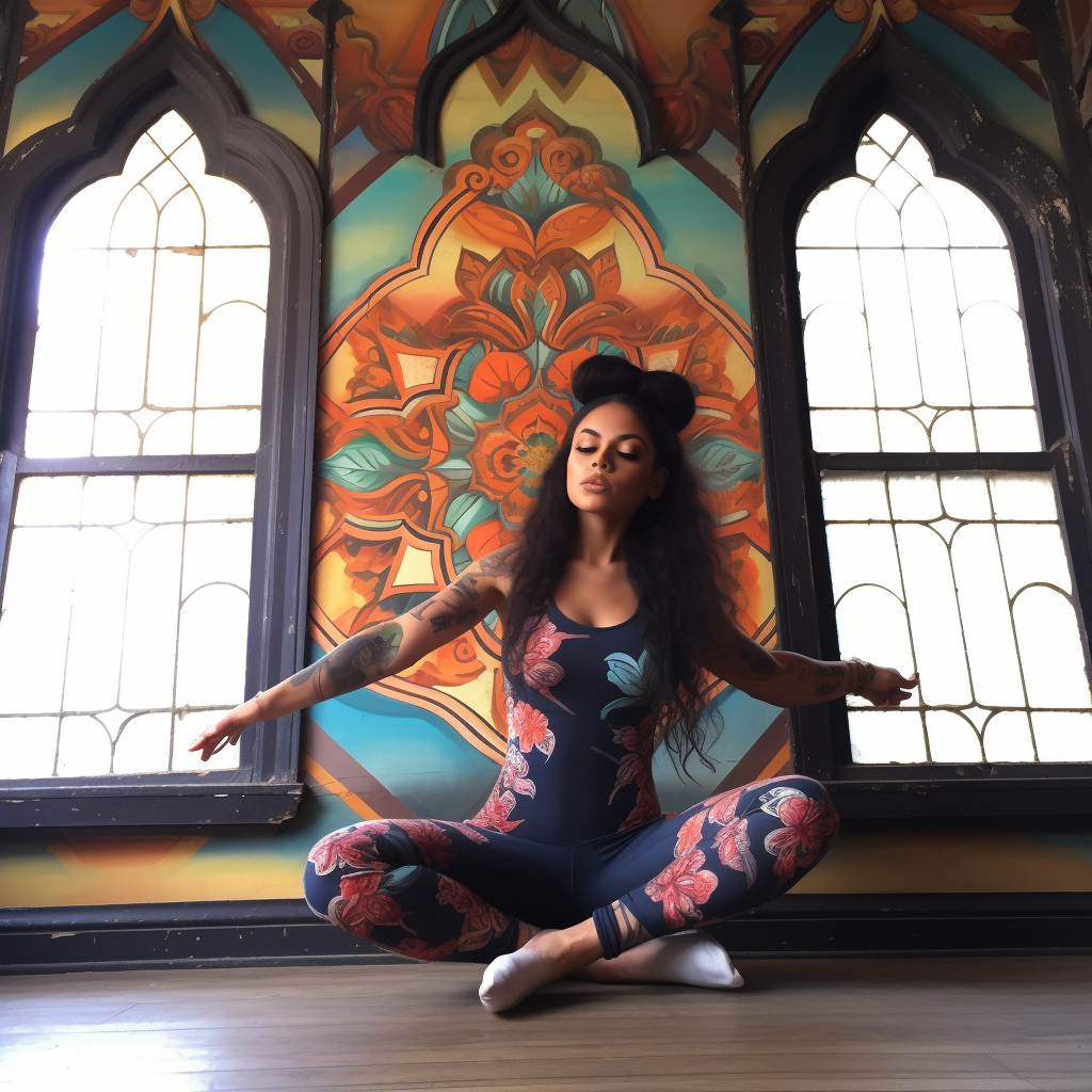 Celeena Gomez practicing yoga