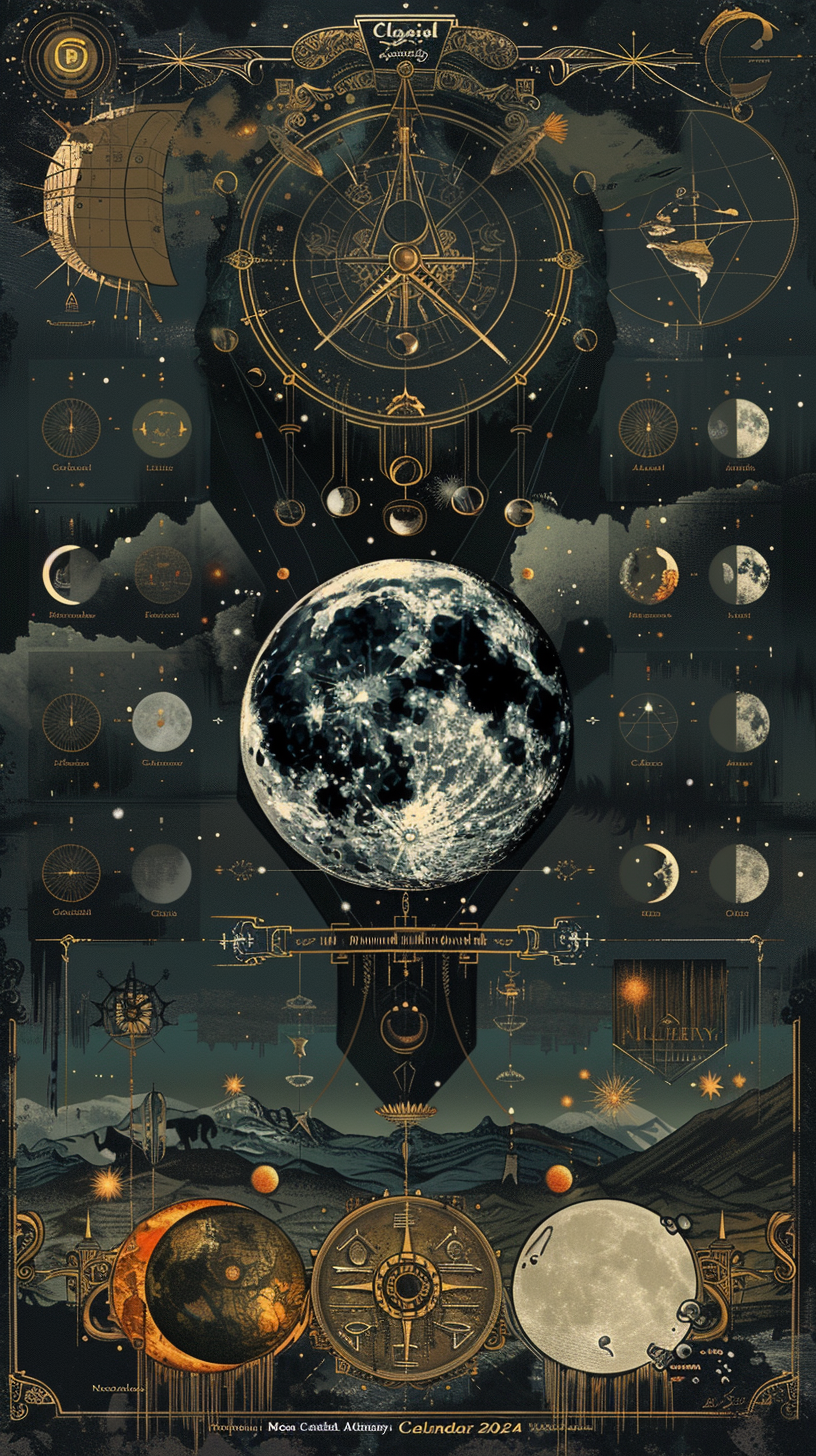 moon calendar alchemical theme