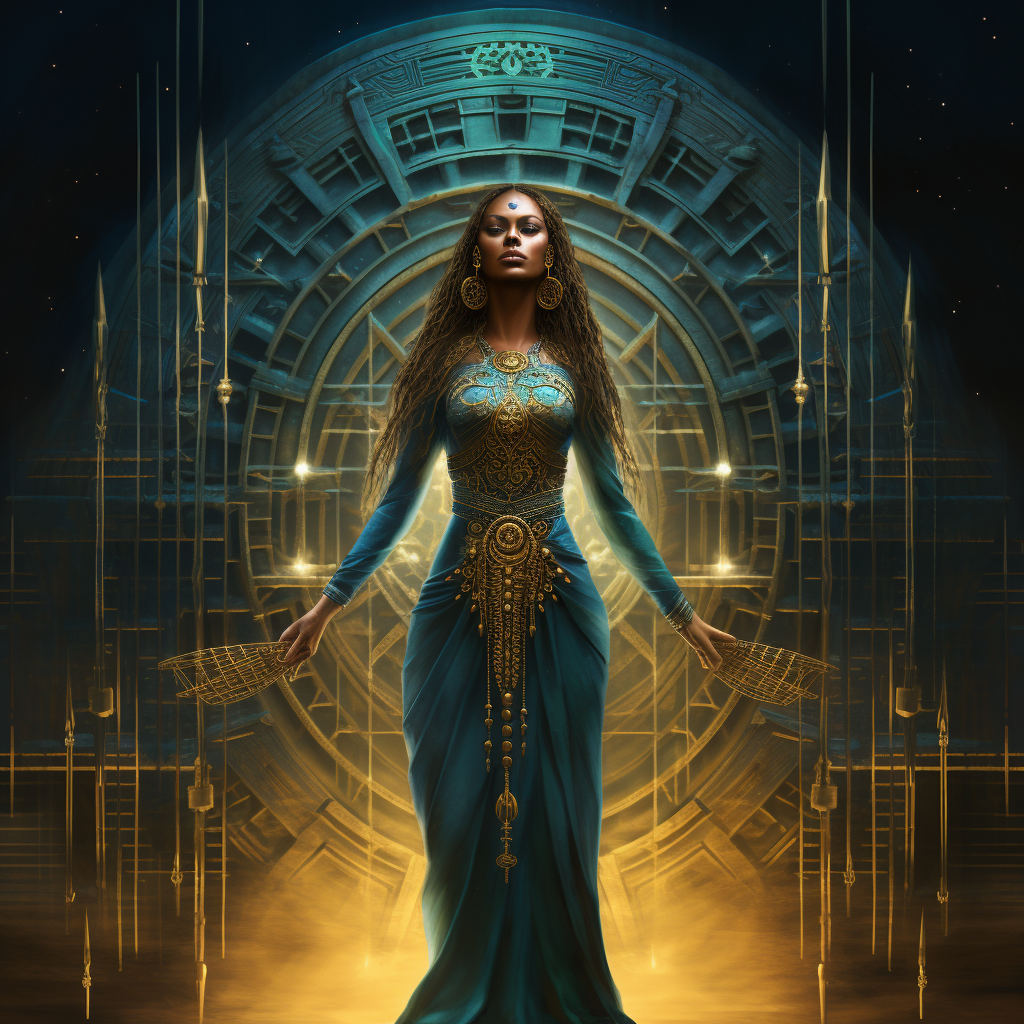 Beautiful Egyptian Goddess in Cosmic Energy