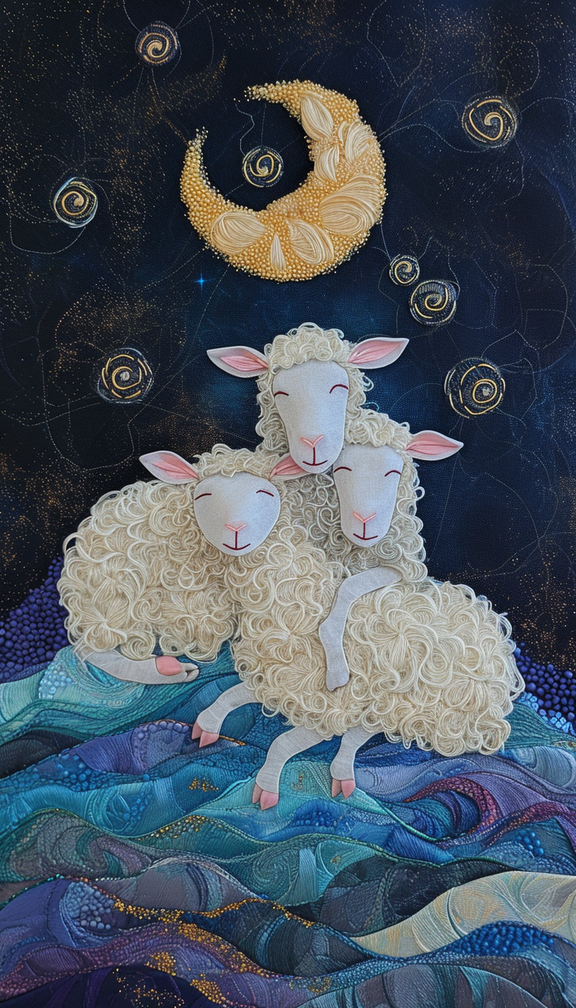 Celestial Fluff Starlit Sheep Friends Pastels