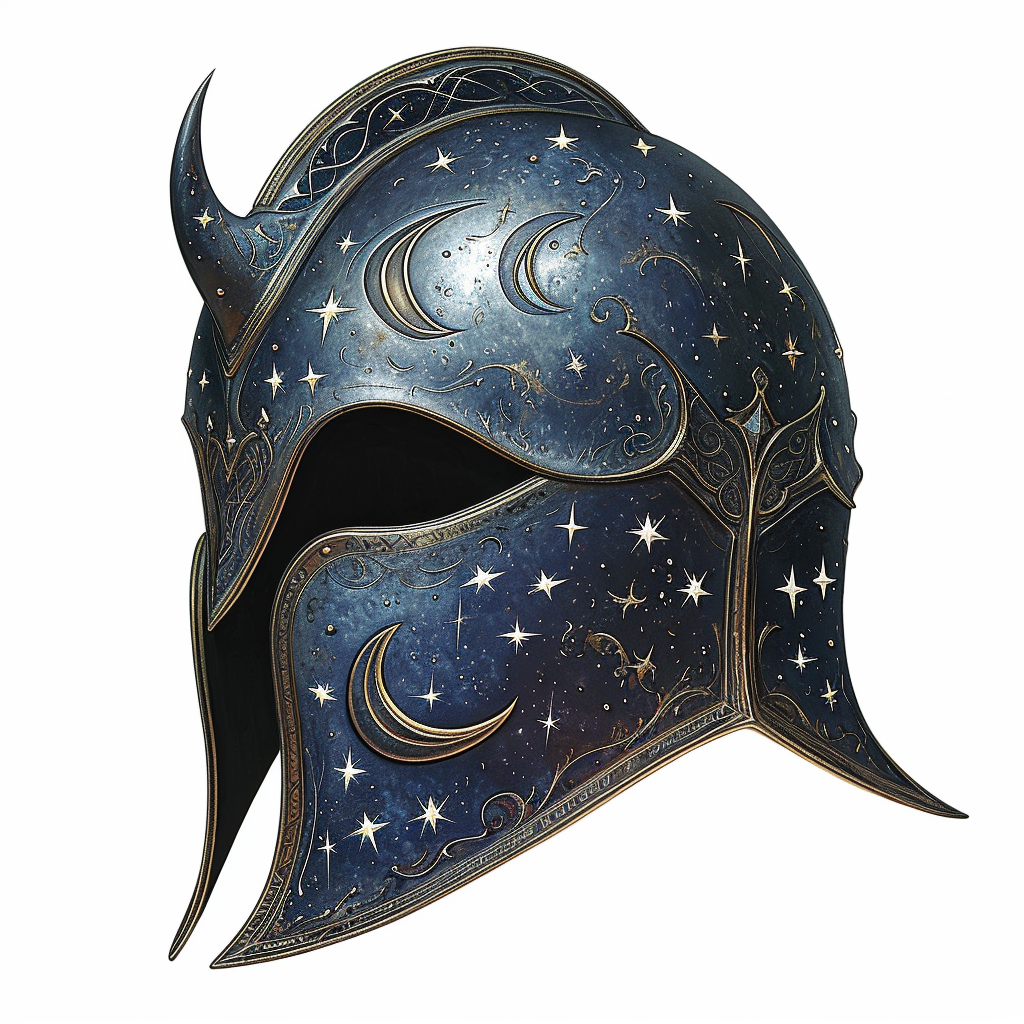 Celestial Guardian's Helmet, Moonlit Silver