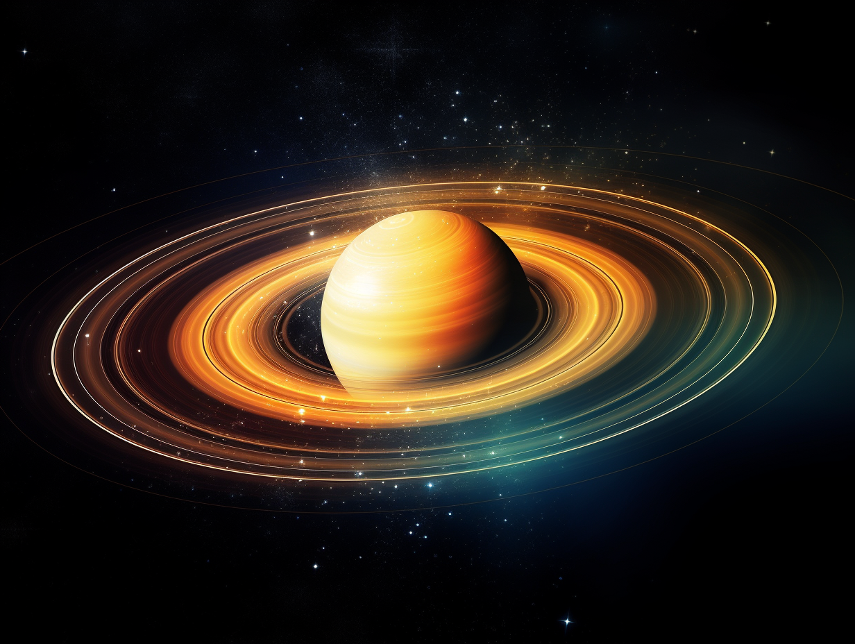 Saturn rings stars cosmic beauty