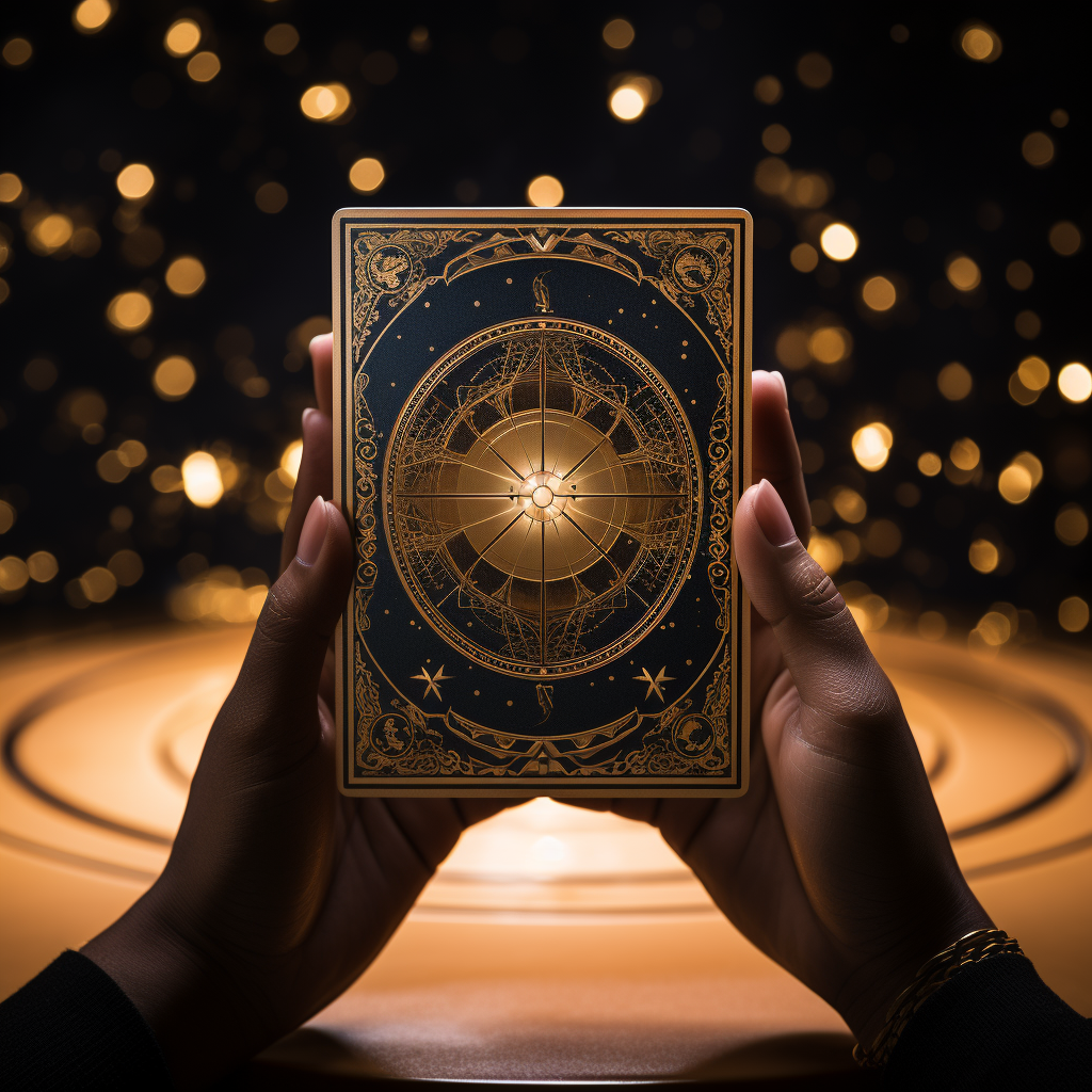 Celestial Poker Card with Golden Globe