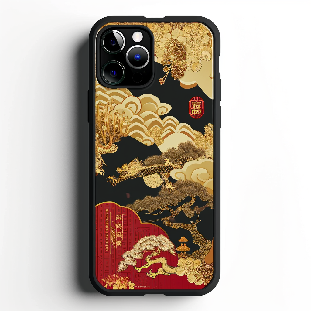 Cell Phone Case with Dragon Motifs