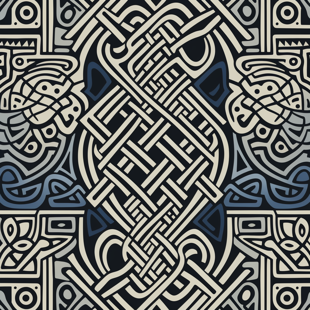 Detailed Celtic Norse Repeating Pattern Illustration