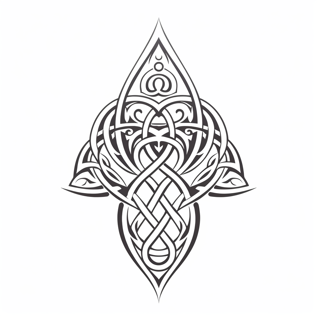 Celtic Trinity Knot Tattoo on White Background