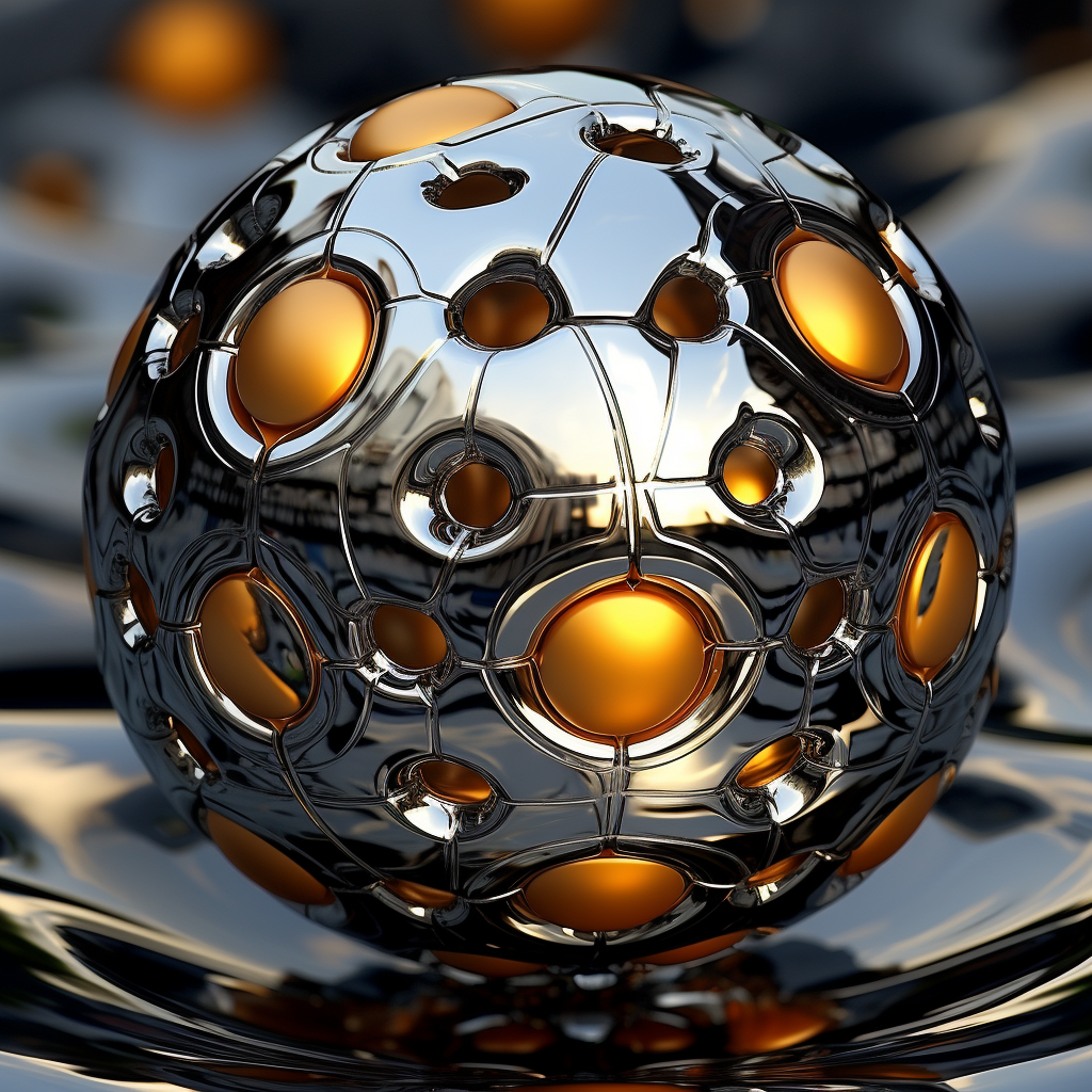 Polished Metal Sphere Reflection Image