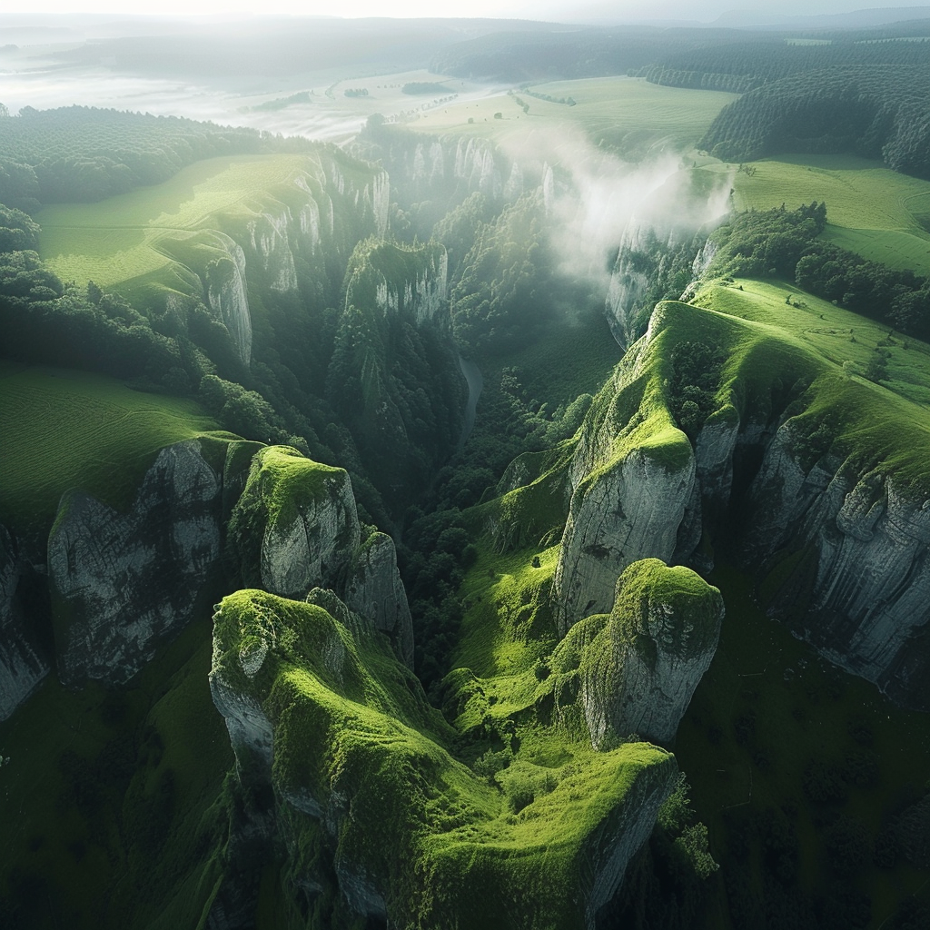 Central Europe Hills Gorge Aerial