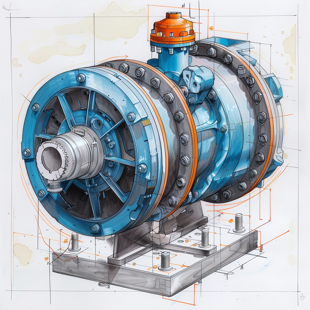 Technical Drawing Centrifugal Pump Spiral Casing