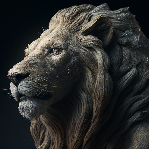 CGI clay render of a lion